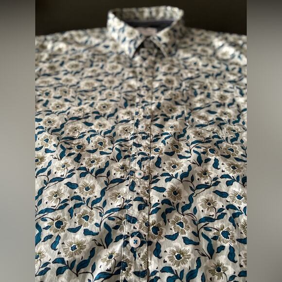 THREAD & CLOTH Floral SS Button Down Cotton Shirt sz XXL - Picture 2 of 9
